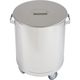 cubo de basura para cocina / de acero inoxidable / con ruedas / de interior