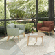 sillón contemporáneo / de tejido / de roble / de contrachapado