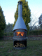 chimenea de leña / independiente / en isla / Cara única