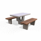 mesa de pícnic contemporánea / de terrazo / con base de hormigón / rectangular