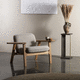 sillón bajo contemporáneo / de tejido / de madera / con cojín amovible