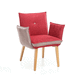 silla contemporánea / de interior / de tejido / con base de madera