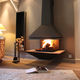 chimenea de leña / de pared / Cara única / hogar abierto