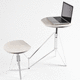 mesa contemporánea / de madera / de metal / con base metálica