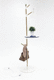 perchero de pie / contemporáneo / de acero lacado / madera