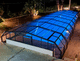 cubierta para piscina baja / telescópica / de policarbonato / motorizada