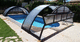 cubierta para piscina baja / telescópica / con accionamiento manual / para piscina enterrada