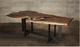 mesa de diseño original / de acero / con base metálica