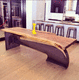mesa de comedor de diseño original / de madera / de acero / rectangular