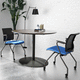 silla contemporánea / de interior / de tejido / con base metálica