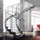 escalera circular / con peldaños de vidrio / con estructura de metal / contemporánea