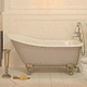 bañera con patas / back to wall / para vivienda / de composite