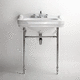 lavabo clásico / consola / de porcelana / con toallero integrado