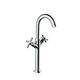 grifo bimando para lavabo / de repisa / de metal cromado / de baño