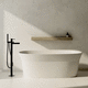 bañera ovalada / independiente / para vivienda / de composite