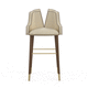 silla de bar contemporánea / de interior / de terciopelo / con base de nogal americano