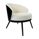 sillón contemporáneo / de tejido / de lana / de acero