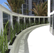 jardinera de fibra de vidrio / rectangular / contemporánea / para espacio público