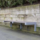 banco público contemporáneo / de aluminio / de plástico reciclado / de pared