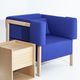 sillón contemporáneo / de tejido / de haya / guarda cojines