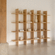 estantería contemporánea / de roble / para salón / incolora
