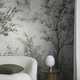 papel pintado contemporáneo / con motivos de la naturaleza / verde / beis