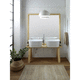 mueble de lavabo doble / de pie / de madera / contemporáneo