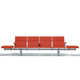 hilera de sillas de acero / aluminio / de poliuretano / 4 plazas