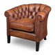 sillón Chesterfield / de cuero / con cojín amovible / marrón