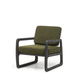 silla contemporánea / de interior / de tejido / con base de teca