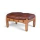 reposapiés contemporáneo / de cuero / de madera maciza