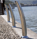 bolardo de iluminación urbano / contemporáneo / de acero inoxidable / LED