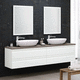 mueble de lavabo doble / suspendido / MDF / de cerámica
