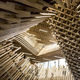 escalera de caracol cuadrada / con peldaños de madera / con estructura de madera / de diseño original