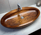 lavabo sobre mueble / de madera / a medida / hecho a mano