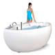 bañera ovalada / independiente / de uso profesional / de plástico
