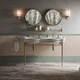 lavabo sobre mueble / de metal / doble / redondo