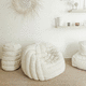 sillón contemporáneo / de tejido / blanco / con reposabrazos