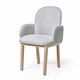 silla contemporánea / de interior / de tejido / con base de madera