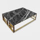 mesa de centro contemporánea / de mármol / con base de latón / rectangular