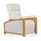 sillón relax contemporáneo / de cuero / de acero inoxidable / de madera