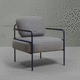 sillón contemporáneo / de tejido / de acero / con cojín amovible