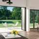 cortina de cristal plegable / aluminio / con vidrio doble / con vidrio triple
