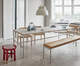 mesa de comedor de diseño minimalista / de chapa de madera / de material laminado / de mármol