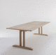 mesa de comedor contemporánea / de teca / con base de madera / rectangular