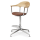 silla de oficina contemporánea / de interior / de cuero / de madera