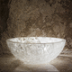 lavabo sobre mueble / de composite / simple / redondo