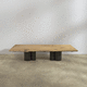 mesa de comedor contemporánea / de madera maciza / con base de acero / rectangular