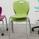 silla contemporánea / de interior / de polipropileno / con base metálica