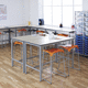 mesa para la enseñanza contemporánea / de MDF / con base de acero / rectangular
